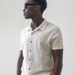 Elegant Donce de la Sense Cotton-Silk Button-Up Shirt, made from 90% cotton and 10% silk, offering a refined look and feel.