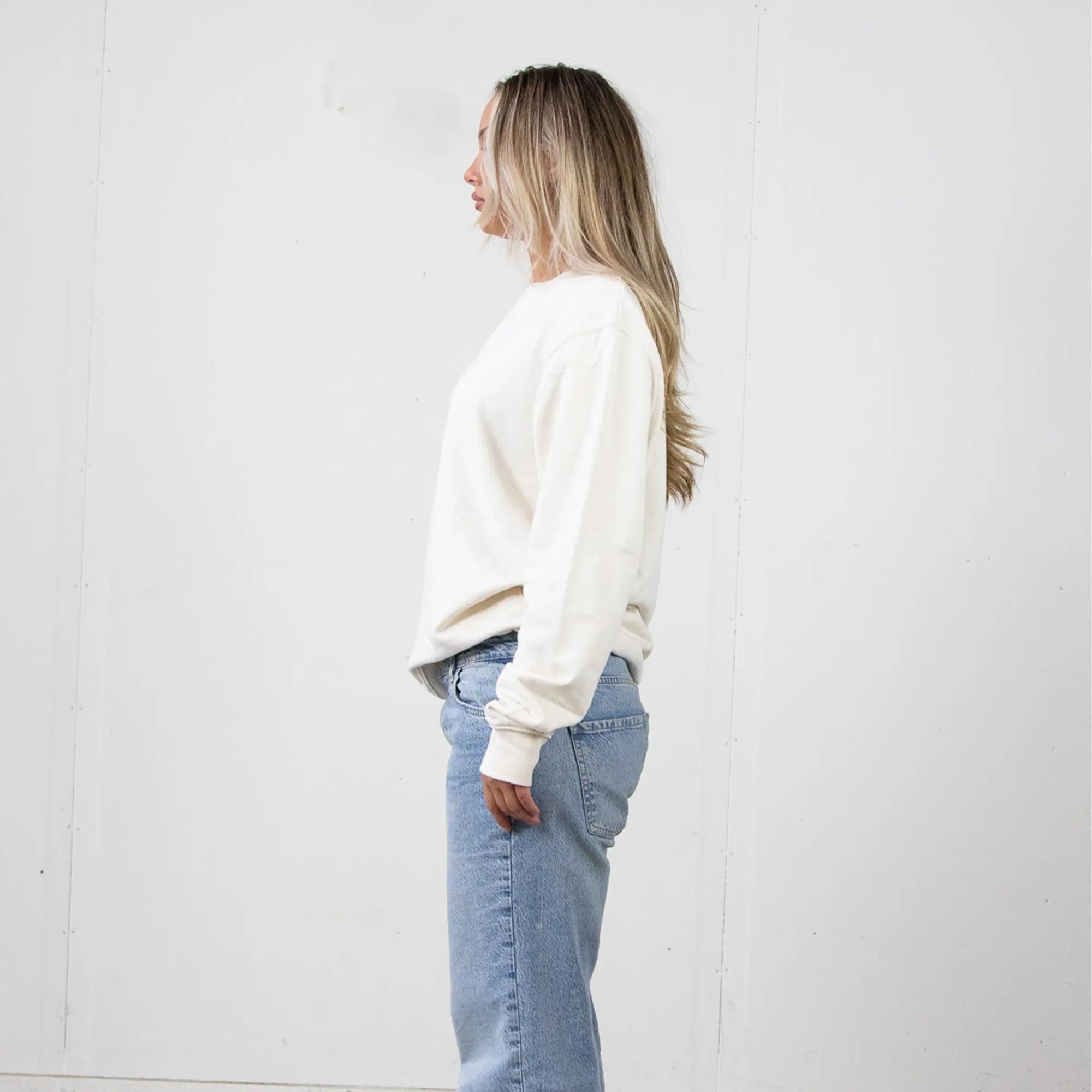 Donce de la Sense French terry sweatshirt, expertly washed and sueded for a light, plush texture and sophisticated style.